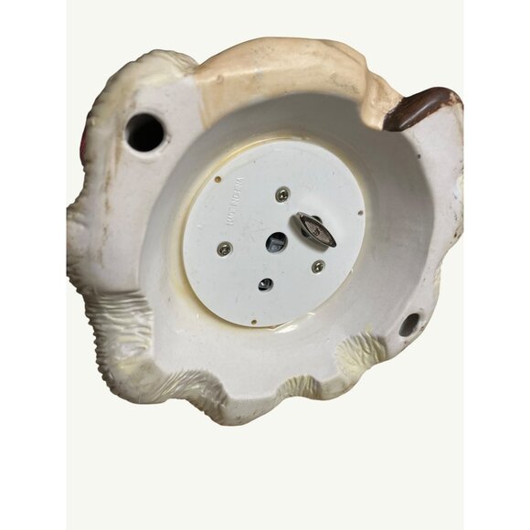 Porcelain Santa Claus Musical Figurine 11" Holding Bear & Lantern Vintage - Picture 11 of 13